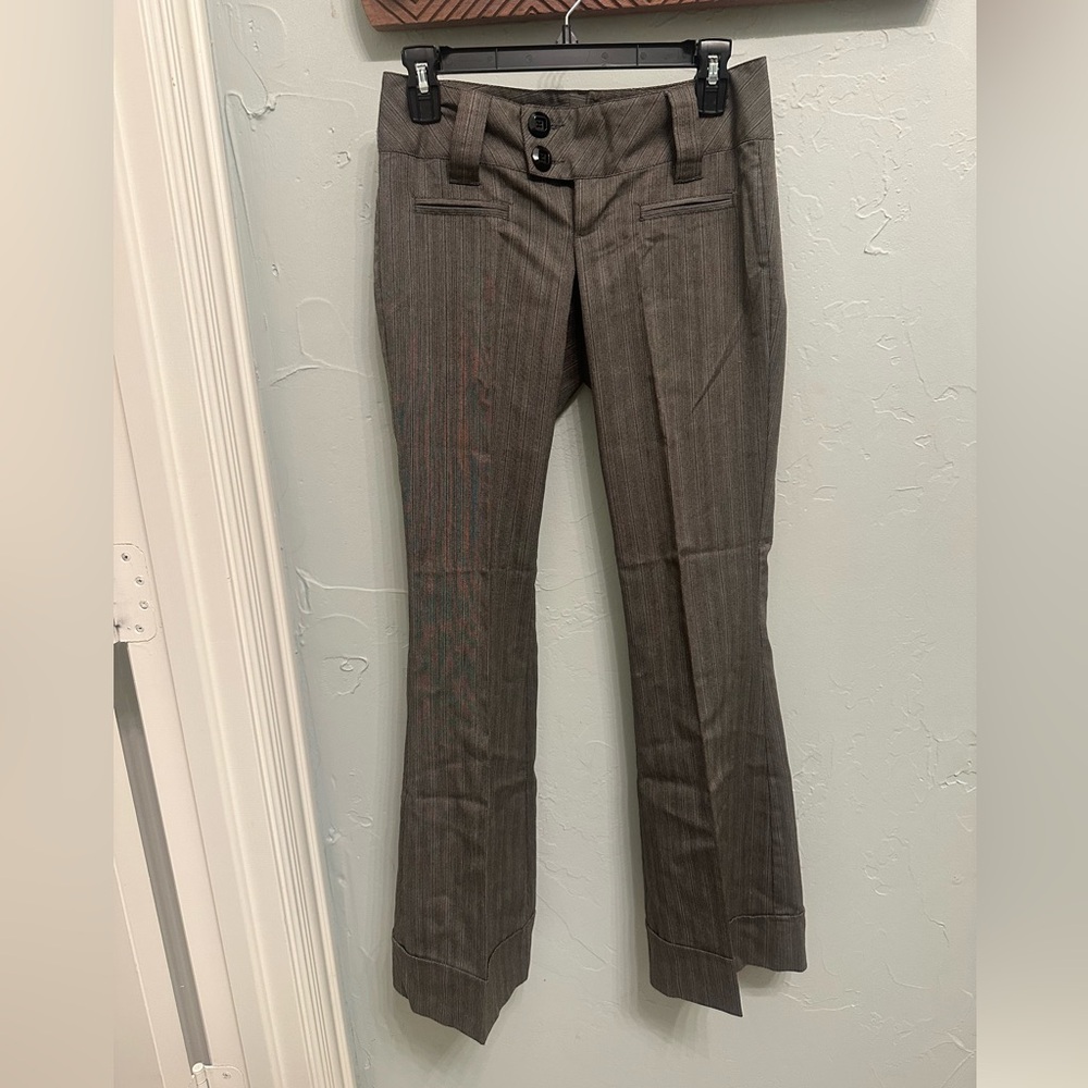 Heart Soul Women's Gray Pinstripe Trousers